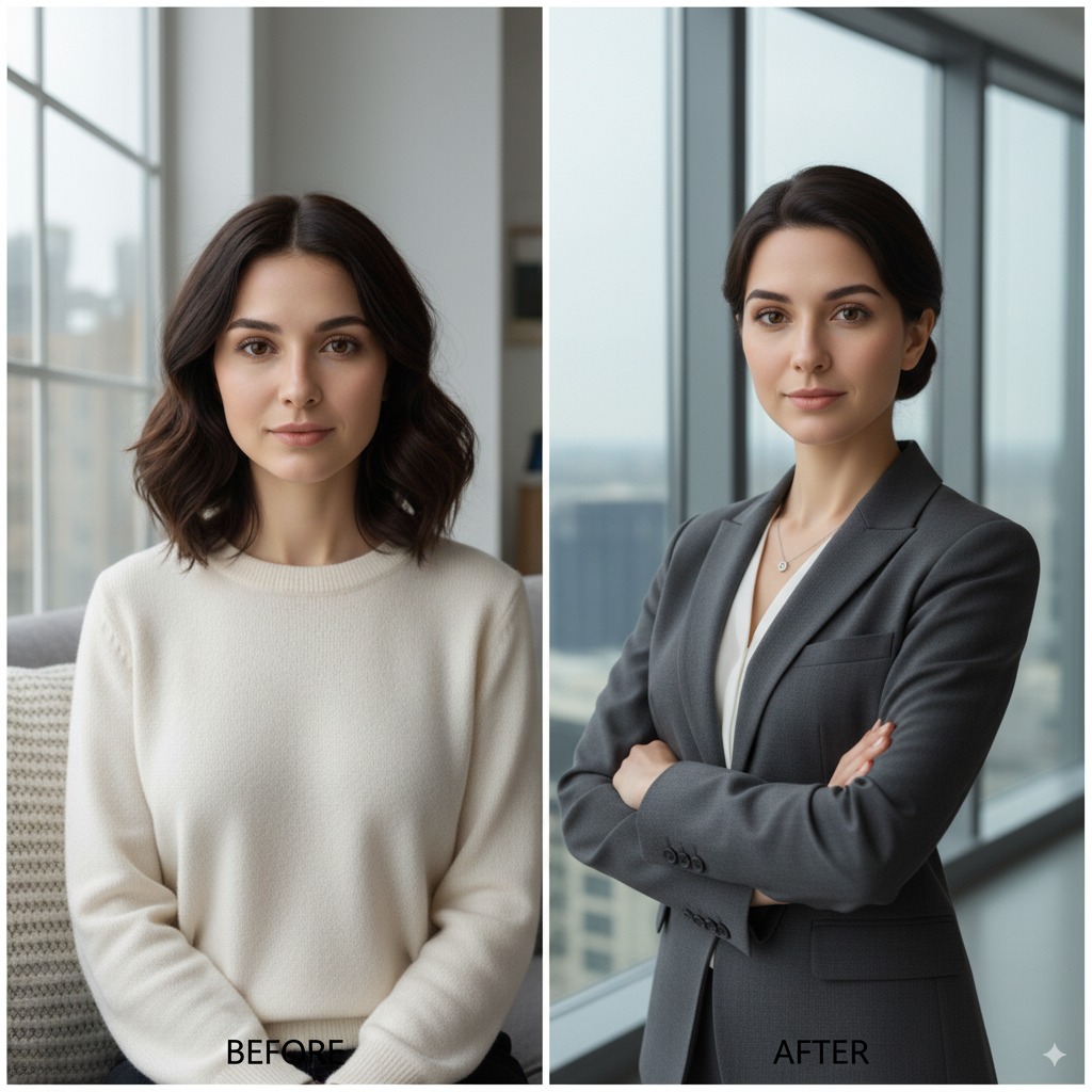 Professional Look - AI image transformation example